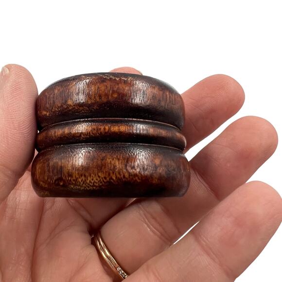 Vintage Wooden Napkin Rings 2 Sets MidCentury Modern Style Handmade Look - Picture 8 of 11